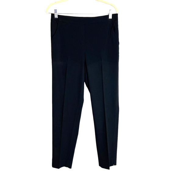 White House Black Market Womens The Slim Ankle Pants Sz 4 Black Pull On Pockets - Picture 1 of 7